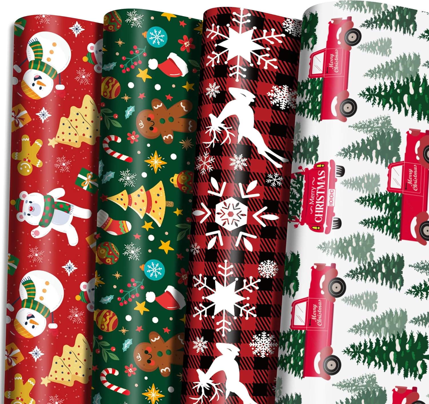 Flower Wrap Kraft - 4pcs Christmas Kraft Wrapping Paper Xmas