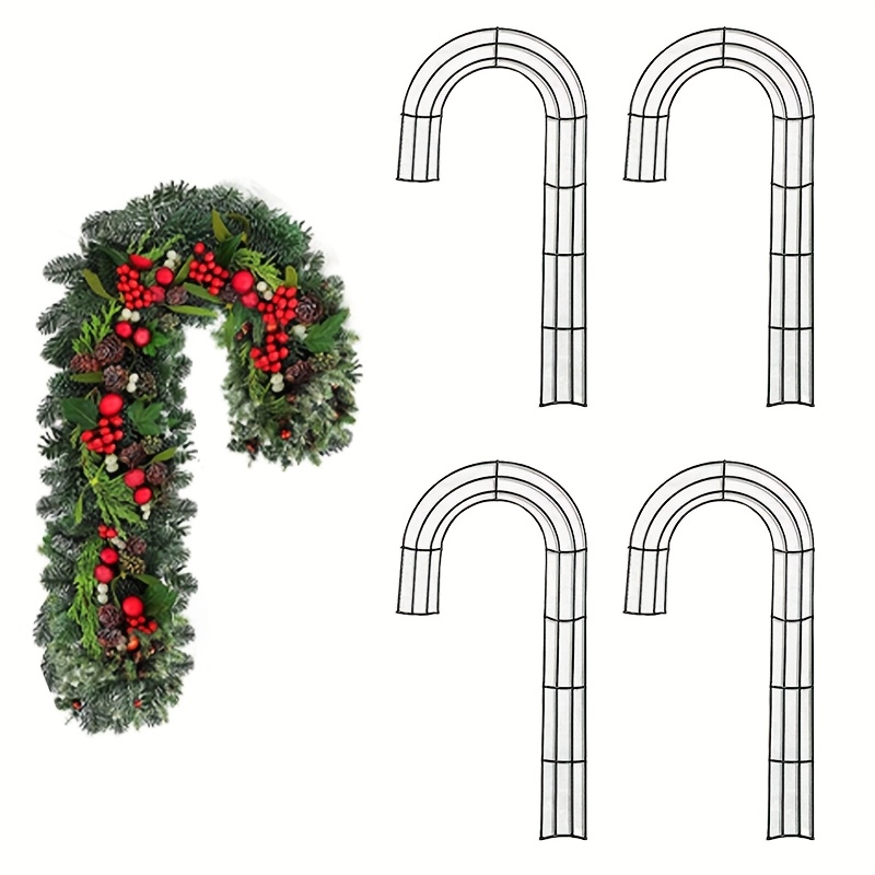 Wreath Form Wire - 1/2/4Pcs Christmas J‑Shape Metal Wire Wreath