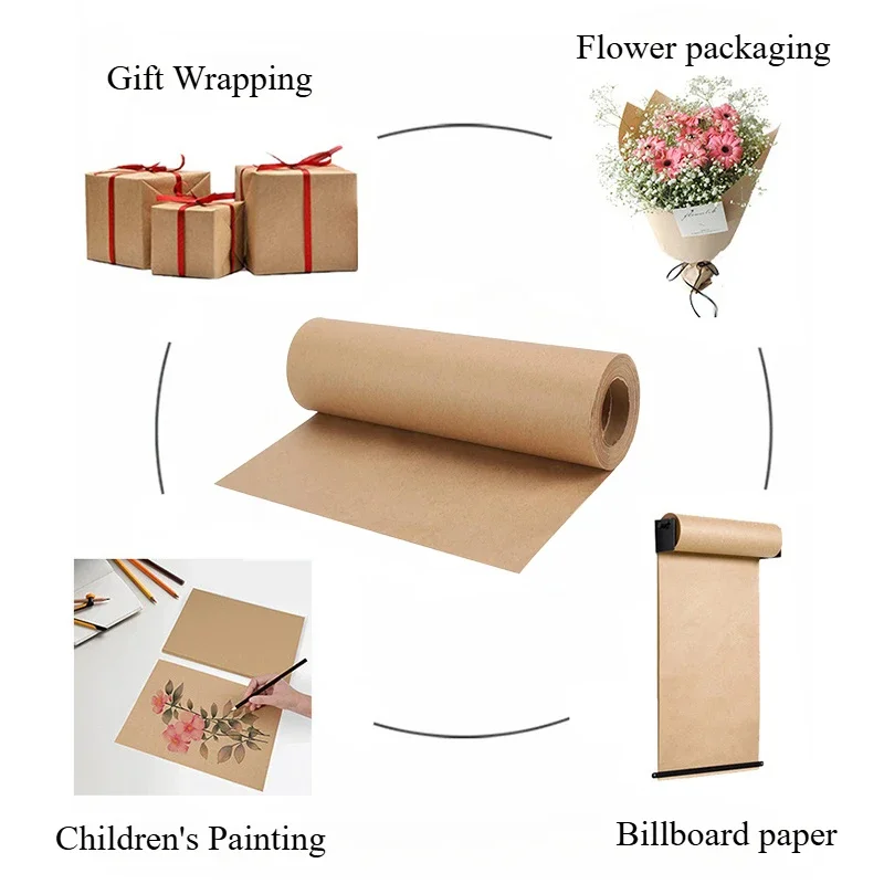 YITAPE 30cm*5M Brown Kraft Pap - огляд і ціна Flower Wrap Kraft