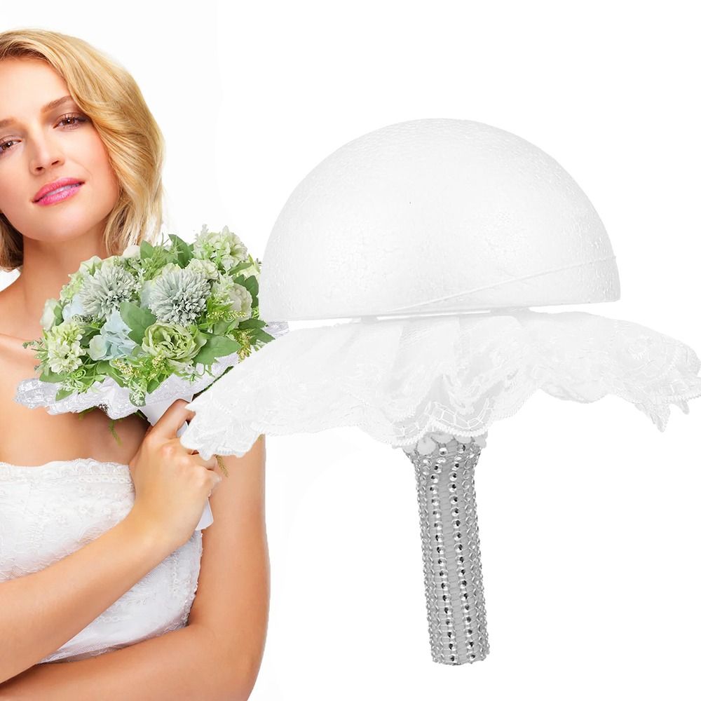 Fashion White Lace Foam Bouque - огляд і ціна Bouquet Holder Foam